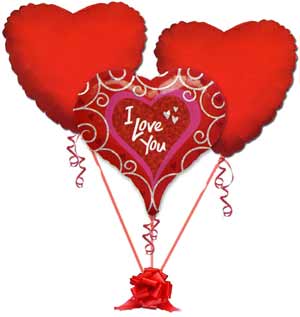  Ankara online çiçek gönderme sipariş  3 adet büyük boy kalp uçan balon