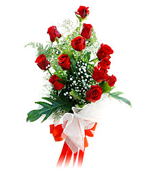 11 adet kirmizi güllerden görsel sölen buket  Ankara çiçek siparişi vermek 