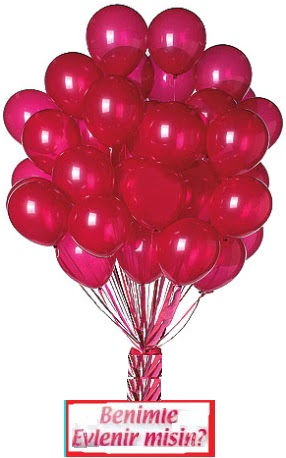 50 adet uçan balon ve seni seviyorum yazısı