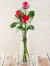 Cam içerisinde 3 kırmızı gül  Ankara çiçek satışı 